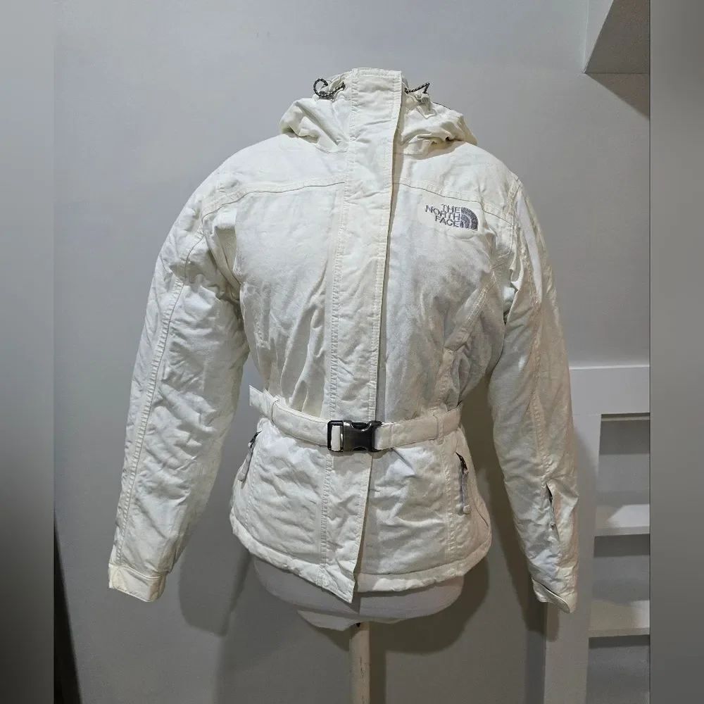 The North Face Greenland Puffer Jacket 550 Down Belted Ski Jacket Sz Small White